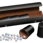 Zwarte dobbelbeker set (5 stuks) in koffer - Philos