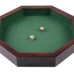 Pitjesbak Donkerbruin (incl. 6 witte dobbelstenen) - Engelhart Volksspel