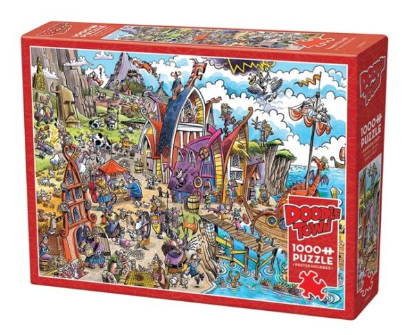 Doodletown Viking Village (1000) - Cobble Hill  Legpuzzel - Afbeelding 1