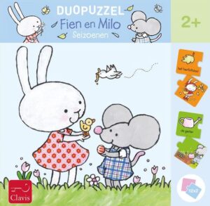 Duopuzzel Fien & Milo: Seizoenen (12x 2) - Clavis Taalspel|Educatief