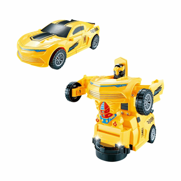 Transformer Car™ - Transformeren en rijden - speelgoedauto Gele Auto en Transformer | Educatief Speelgoed - Afbeelding 1