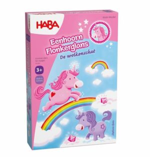 Eenhoorn Flonkerglans - De Wolkenschat (roze doos) - HABA Bordspel|Dobbelspel