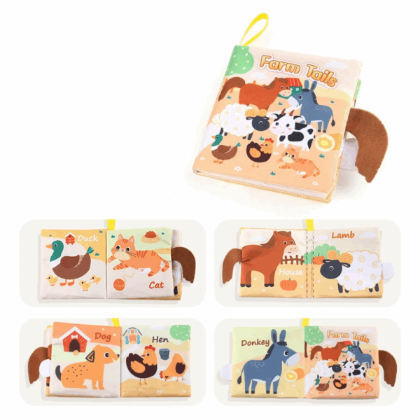 Soft Tail Book™ – Zachte Staartpret – Sensorisch Dieren Babyboekje Boerderij Dieren | Educatief Speelgoed - Afbeelding 1