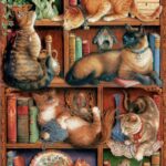 Feline Bookcase (2000) - Cobble Hill  Legpuzzel