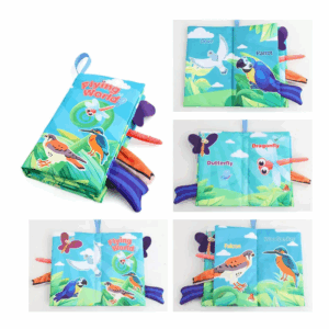 Soft Tail Book™ – Zachte Staartpret – Sensorisch Dieren Babyboekje Vliegende Wereld | Educatief Speelgoed