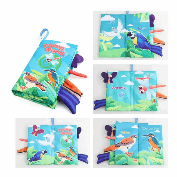 Soft Tail Book™ – Zachte Staartpret – Sensorisch Dieren Babyboekje Vliegende Wereld | Educatief Speelgoed - Afbeelding 1