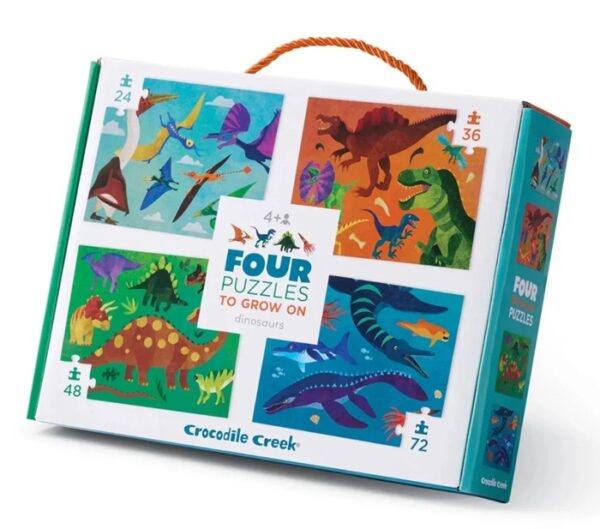 Vier dinosaurus puzzels (24, 36, 48, 72) - Crocodile Creek  Legpuzzel - Afbeelding 1