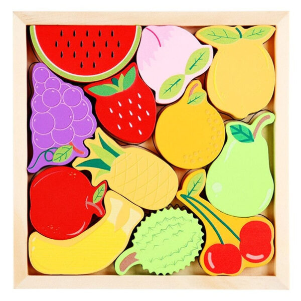Woods™ - Wie past de vormen in de lijst? - Vormen puzzel (2+1 GRATIS) Fruit | Educatief Speelgoed - Afbeelding 1