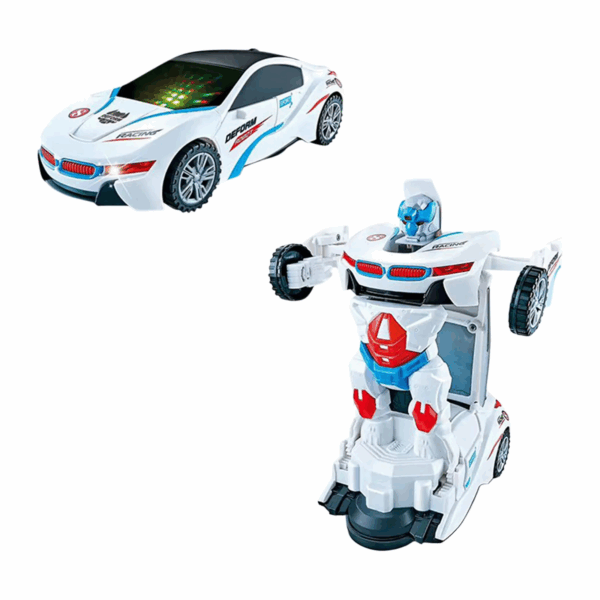 Transformer Car™ - Transformeren en rijden - speelgoedauto Witte Auto en Transformer | Educatief Speelgoed - Afbeelding 1