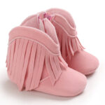 Mini Fashion™ - Stoere Look - Meiden Cowboy Laarzen Roze - Touwtjes / 18 (6-12 maanden) | Educatief Speelgoed