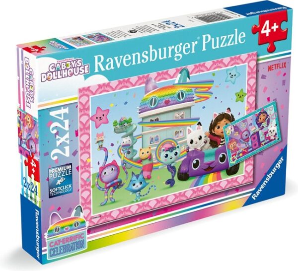 Gabby's Dollhouse: Klaar voor een feestje! (2x 24) - Ravensburger  Legpuzzel - Afbeelding 1