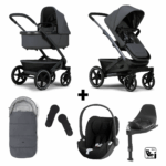 Kinderwagen Joolz Geo³ Stone Grey + Autostoel Cloud T, Base&Accessoires
