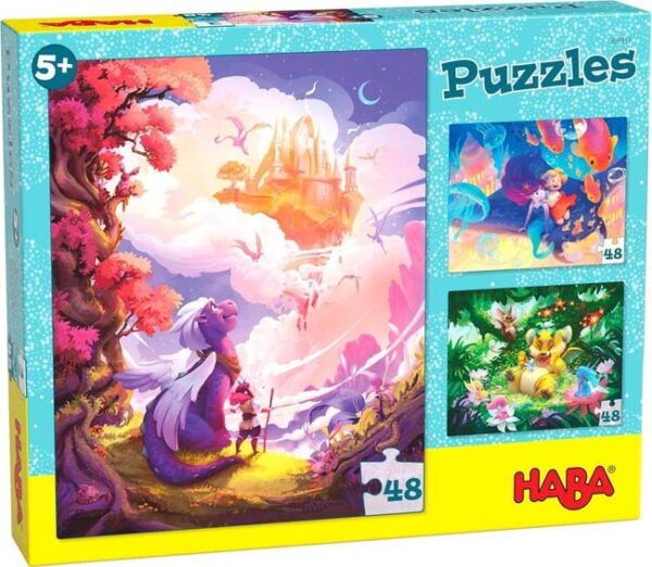 Puzzels In Fantasieland (3x 48) - HABA  Legpuzzel - Afbeelding 1