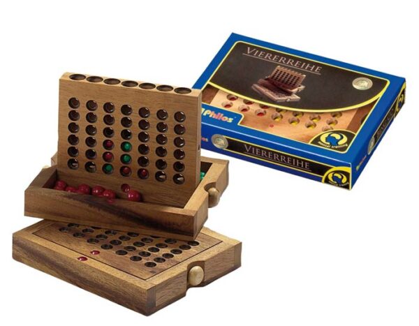 Houten Vier op een Rij - Philos Denkspel|Houten spel - Afbeelding 1