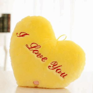 Glow Star Pillow™ – Sterrenpret in bed – Lichtgevend Knuffel kussen Geel Hart | Educatief Speelgoed