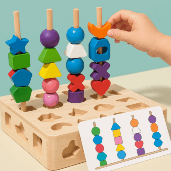 Woods™ - Stimuleer Creativiteit&Verbeter Vaardigheden - Kleurrijke Montessori Puzzelset | Educatief Speelgoed - Afbeelding 1