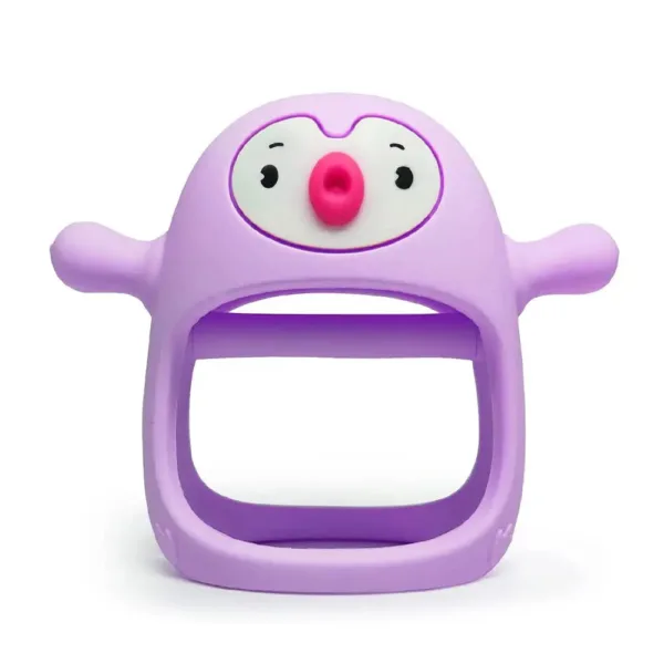 Penguin Teether™ - Verzachtend voor tandvlees - Siliconen Bijtring Paars | Educatief Speelgoed - Afbeelding 1