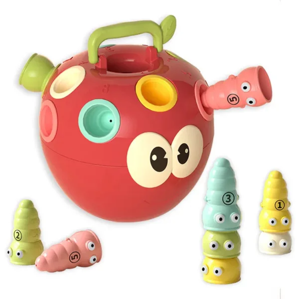 Tiny Sorter™ – Slim Stapelen – Appel&Worm spel | Educatief Speelgoed - Afbeelding 1