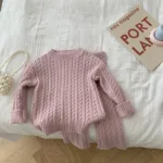Mini Fashion™ - Stijlvol&Trendy voor kinderen - Gebreide Trui&Broek Roze / 104 (4 jaar) | Educatief Speelgoed