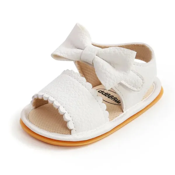 Mini Fashion™ - Zachte Pasvorm - Kinder Sandalen Gebroken wit / 13 (0-6 maanden) / Strik | Educatief Speelgoed - Afbeelding 1