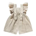 Mini Fashion™ - Zomers&Schattig - Kinder Jumpsuit Meisjes Khaki / 73 (6-9 maanden) | Educatief Speelgoed