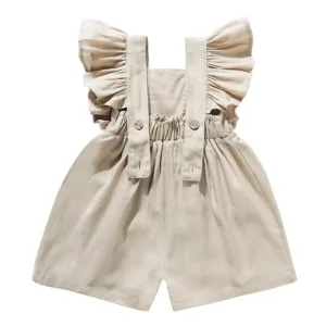 Mini Fashion™ - Zomers&Schattig - Kinder Jumpsuit Meisjes Khaki / 73 (6-9 maanden) | Educatief Speelgoed