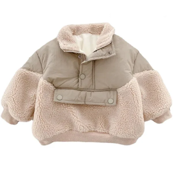 Mini Fashion™ - Super Warm - Fleece Lamswol Jas Khaki / 104 (4 jaar) | Educatief Speelgoed - Afbeelding 1
