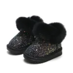 Mini Fashion™ - Warm&Stijlvol - Glitter Kinder Winterschoenen Zwart / 29 (6-7 jaar) | Educatief Speelgoed