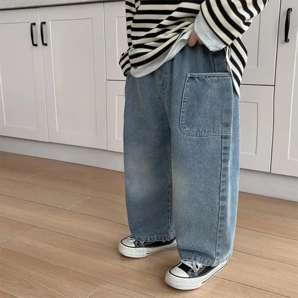 Mini Fashion™ - Straight Leg Jeans - Casual Spijkerbroek Blanco / 110 (3-4 jaar) | Educatief Speelgoed - Afbeelding 1