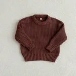 Mini Fashion™ - Super Zachte Stof - Gebreide Sweater Bruin / 98 (3 jaar) | Educatief Speelgoed