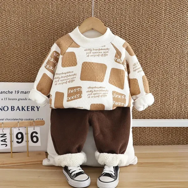 Mini Fashion™ - Warm&Stijlvol - 2-Delige Fleece Set Wit / 120 (5 jaar) | Educatief Speelgoed - Afbeelding 1