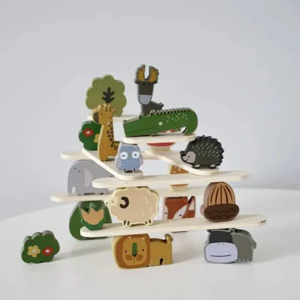 Animal Stackers™ - Slim Stapelen - Hout  Dieren Stapelspeelgoed | Educatief Speelgoed - Afbeelding 1