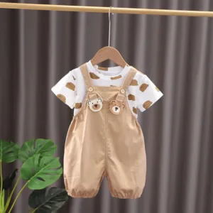 Mini Fashion™ - Speels&Comfortabel - Beertjes Kinder Setje Broek + T-shirt / 100 (2-3 jaar) | Educatief Speelgoed