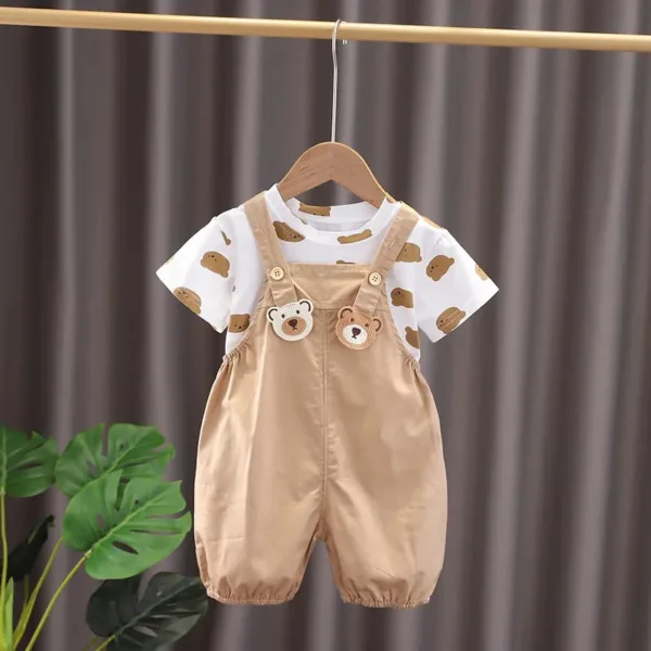 Mini Fashion™ - Speels&Comfortabel - Beertjes Kinder Setje Broek + T-shirt / 100 (2-3 jaar) | Educatief Speelgoed - Afbeelding 1