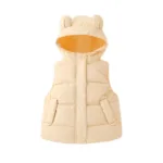 Mini Fashion™ - Warm&Trendy - Bodywarmer Met Capuchon Licht Geel / 90 (24 maanden) | Educatief Speelgoed