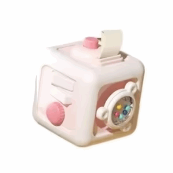 Cube Senses Toy™ - Leerzaam&Leuk - Kubus Zintuigen Speelgoed Roze kubus | Educatief Speelgoed - Afbeelding 1