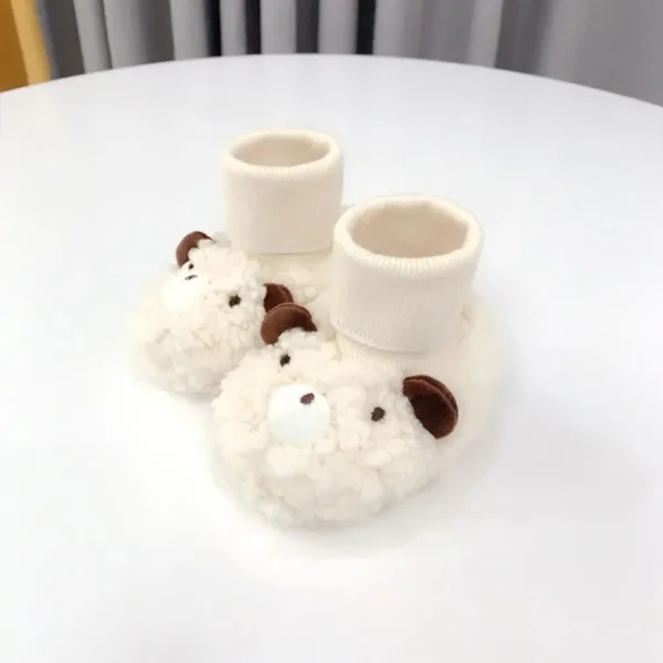 Mini Fashion™ - Beertjes - Baby Slofjes Beige / 17 (6-12 maanden) | Educatief Speelgoed - Afbeelding 1