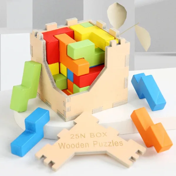 Woods™ - Train je brein - 3D Tetris Puzzel N Blokjes | Educatief Speelgoed - Afbeelding 1