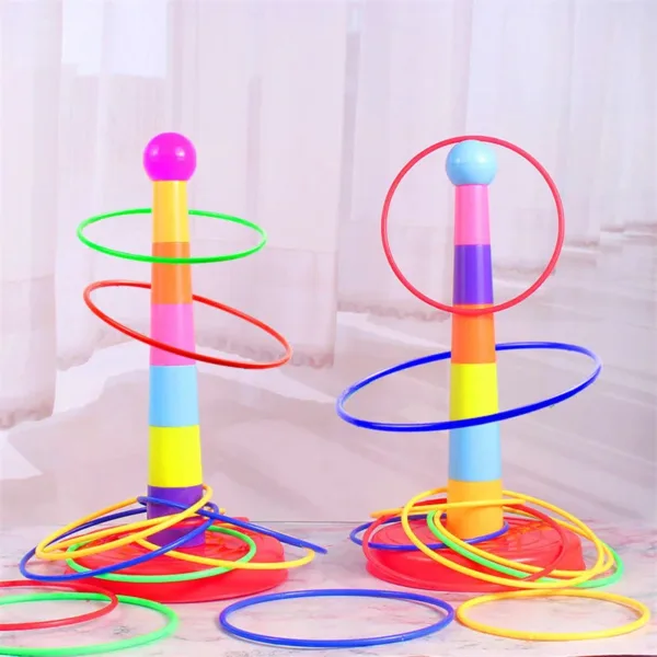 Throw Rings™ – Mik&Match Spel– Ringen Gooien 1 Toren en 21 Ringen | Educatief Speelgoed - Afbeelding 1