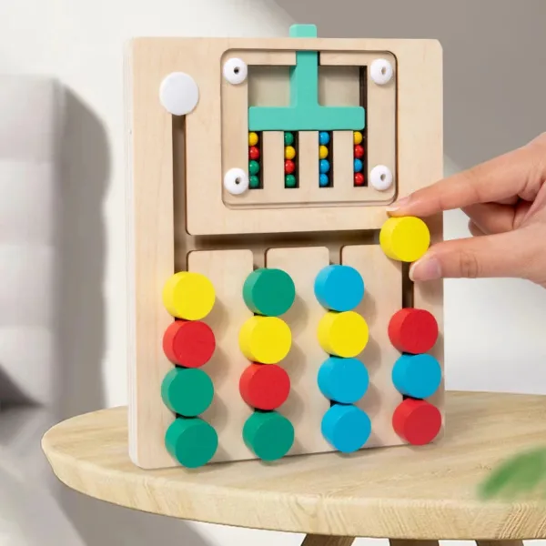 Woods™ - Creatief&Leerzaam - Houten Sorteerpuzzel 4 kleuren | Educatief Speelgoed - Afbeelding 1