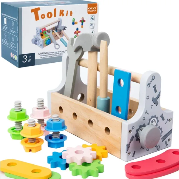 Woods™ - Creatief&Probleemoplossend - Houten Gereedschapskist Toolbox | Educatief Speelgoed - Afbeelding 1