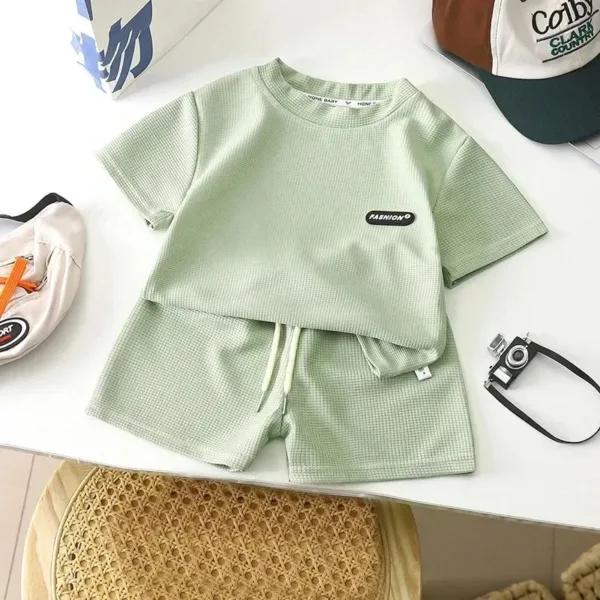 Mini Fashion™ - Zacht&Comfortabel - Top&Short Set Groen / 100 (2-3 jaar) | Educatief Speelgoed - Afbeelding 1