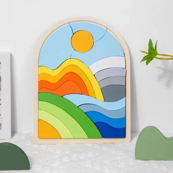 Woods™ - Regenboogblokjes Magie - Puzzelblokken Berg | Educatief Speelgoed - Afbeelding 1