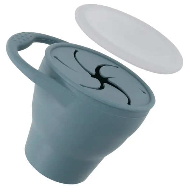 Snackcup™ - Gemakkelijk Mee te Nemen - Siliconen Inklapbare Beker Donker Blauw | Educatief Speelgoed - Afbeelding 1