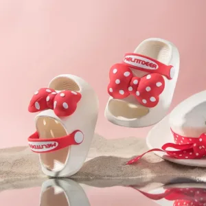 Mini Fashion– Vrolijk&Veilig– Polka Strand Slippers Roze / 140 (18–24 maanden) | Educatief Speelgoed