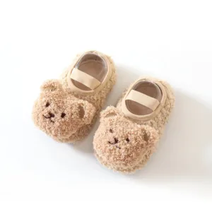 Mini Fashion™ - Warm&Zacht - Kinder Slofjes Beige Beer / 21 (9-12 maanden) | Educatief Speelgoed