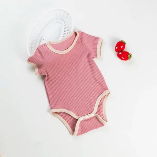 Mini Fashion™ - Leuke Kleurencombinaties - Baby Romper Roze / 70 (6-12 maanden) | Educatief Speelgoed - Afbeelding 1