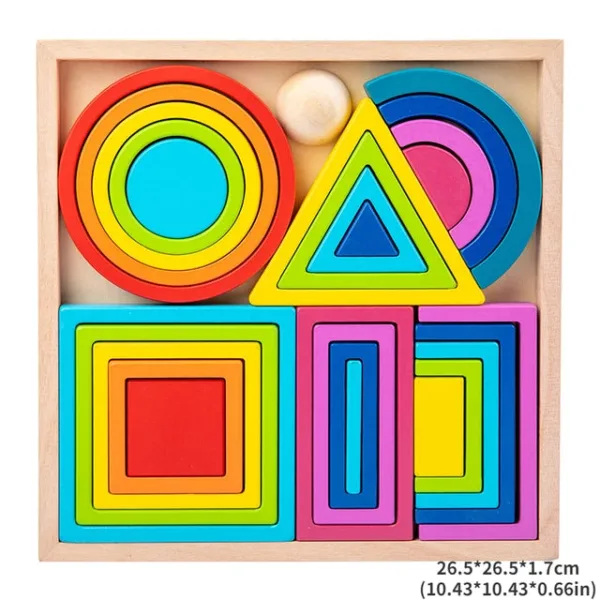 Woods™ - Kleurrijke Verkenningen - Regenboog Stapelspeelgoed Groot | Educatief Speelgoed - Afbeelding 1
