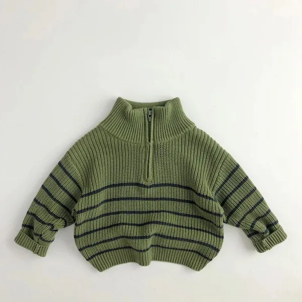 Mini Fashion™ - Eenvoudige Rits - Kinder Zipper Trui Groen / 110 (5 jaar) | Educatief Speelgoed - Afbeelding 1