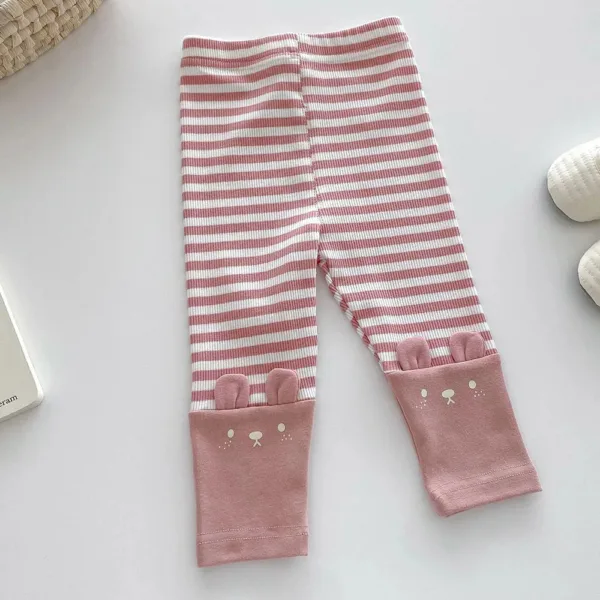 Mini Fashion™ - Zacht Voor De Huid - Kinder Legging Roze - Strepen / 74 (6-9 maanden) | Educatief Speelgoed - Afbeelding 1
